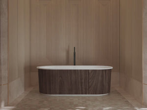 MonBlari TW-M21 Wood Veneer Acrylic Freestanding Bathtub 1700mm