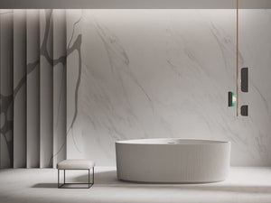 MonBlari TW-7196 White Acrylic Freestanding Bathtub Fluted 1800mm