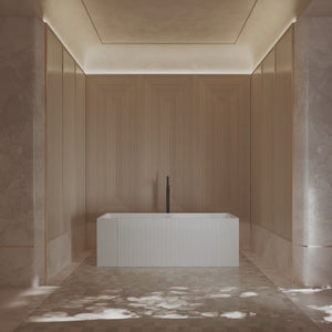 MonBlari XY-2005 White Acrylic Freestanding Bathtub Fluted 1500mm - 1700mm