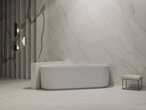 MonBlari TW-7197 White Acrylic Freestanding Bathtub Fluted 1500mm