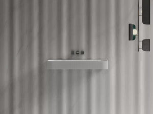 MonBlari TW-G261 VENUS SERIES Solid Surface Wall Mount Sink Fluted