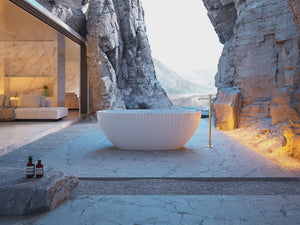 MonBlari XY-5007 White Acrylic Freestanding Bathtub Fluted 1700mm