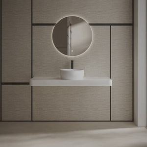 MonBlari TW-A105 Round Solid Surface Vessel Bowl Sink Bathroom Sink 400mm