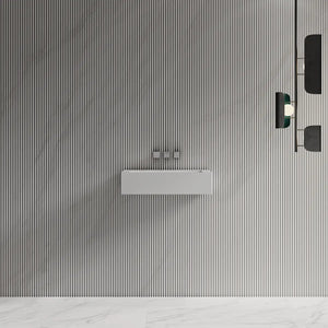 Modern solid surface wall mount sink modern bathroom wash basin matte white rectanglar design