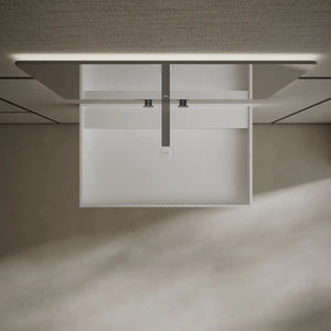 Luxury rectangular wall mount bathroom sink front top view close-up