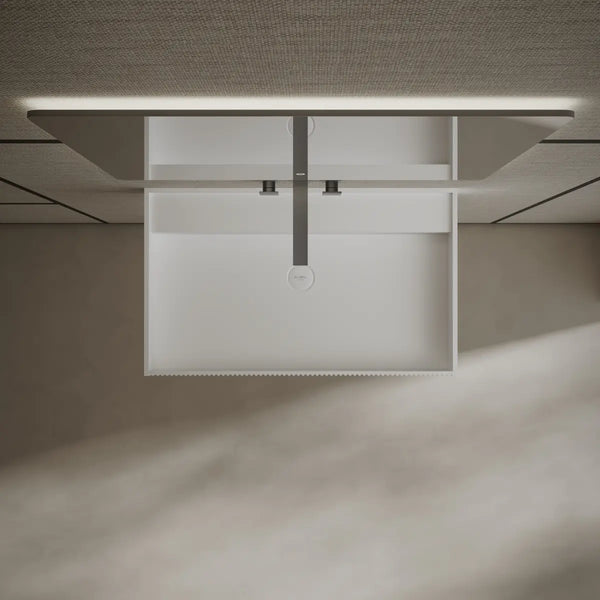 Luxury rectangular wall mount bathroom sink front top view close-up