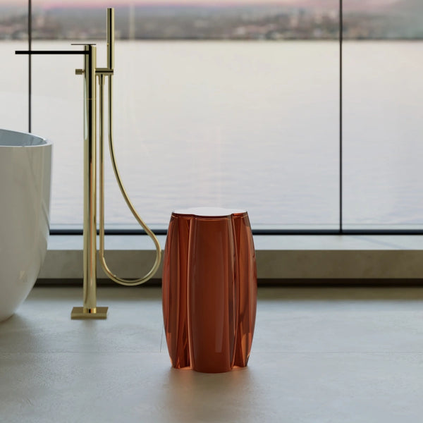 Luxury linglong resin freestanding shower stool