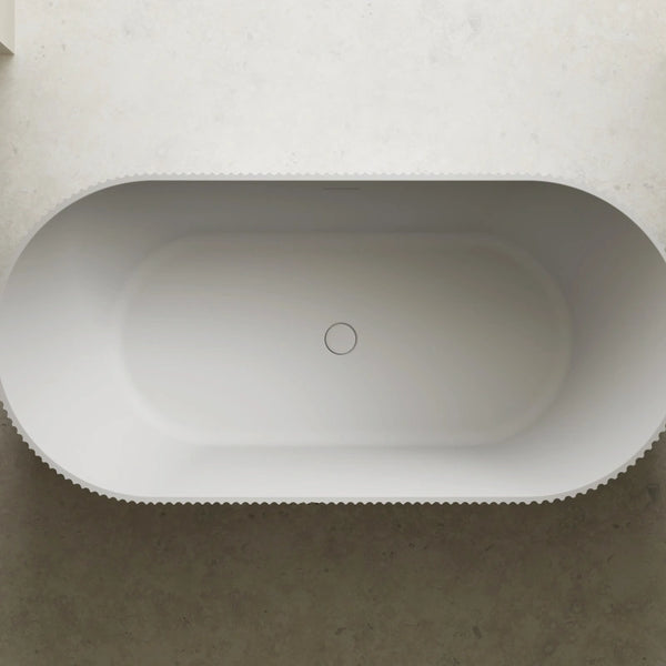 MonBlari XS Series sculpted fluted freestanding bathroom tub