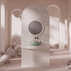 Elegant organic countertop washbasin with smooth sculptural curves
