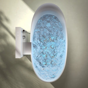 Modern matte white solid surface soaking bathtub