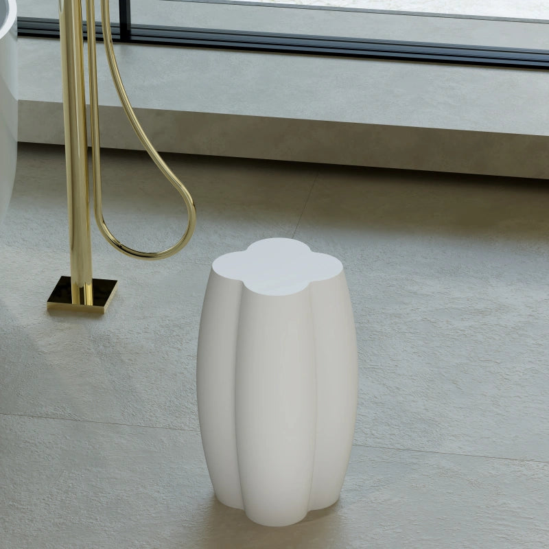 MonBlari LINGLONG Series solid surface bathroom shower stool in modern bathroom