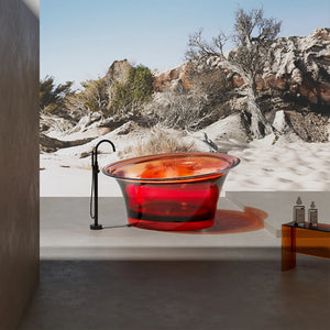 MonBlari Spring Series freestanding deep soaking bathtub with organic flowing curves