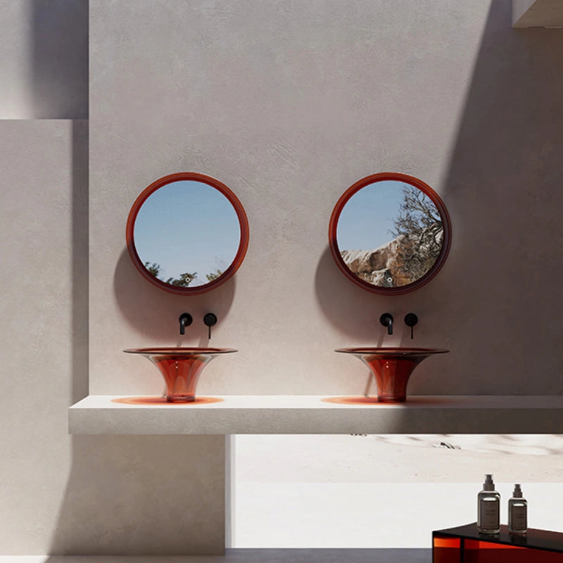 MonBlari Spring Series clear amber vessel sink with warm translucent resin finish