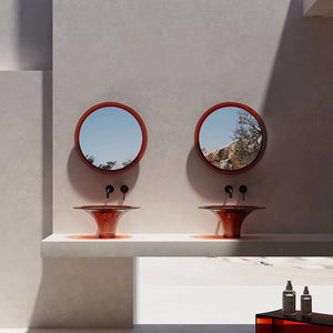 Luxury clear amber resin countertop sink from MonBlari Spring Series for modern bathroom