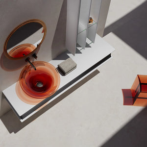 Luxury organic modern bathroom vanity and mirror set from MonBlari Spring Series for contemporary bathroom