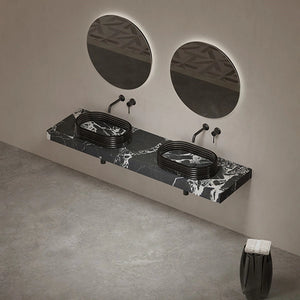 MonBlari STRATA Series black vanity sink with acrylic overlay