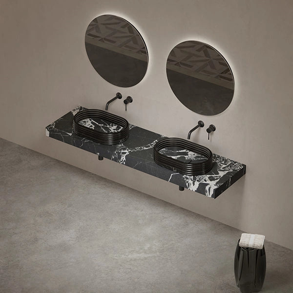 MonBlari STRATA Series black vanity sink with acrylic overlay