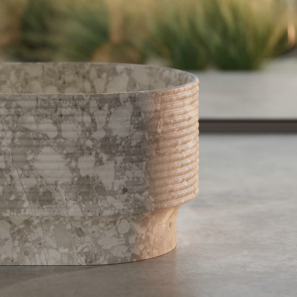 MonBlari STRATA Series contemporary marble bathroom soaking bathtub