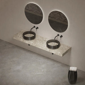 MonBlari STRATA Series contemporary marble vanity vessel sink