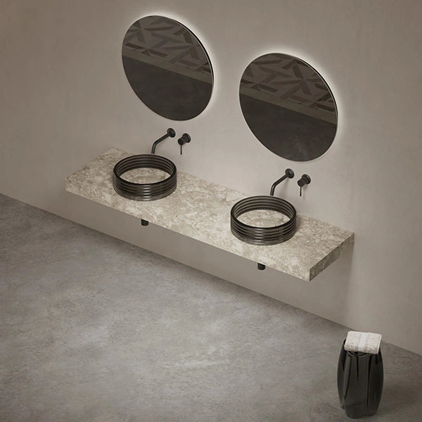 MonBlari STRATA Series contemporary marble vanity vessel sink