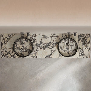 MonBlari STRATA Series contemporary marble vessel basin with clear acrylic