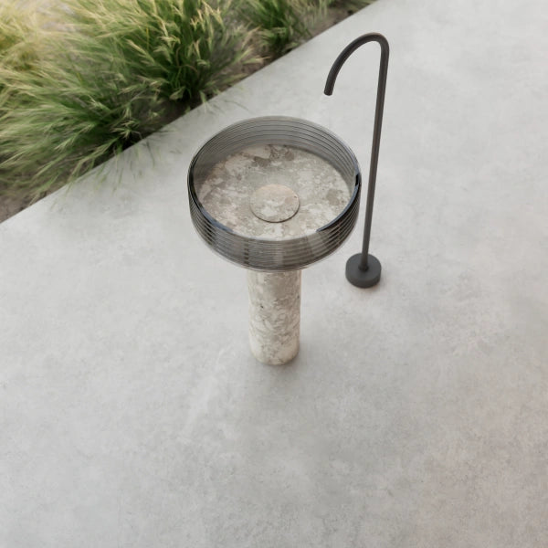 MonBlari STRATA Series contemporary pedestal sink with transparent acrylic layer