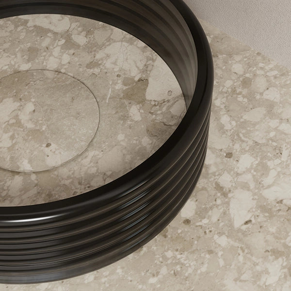 MonBlari STRATA Series luxury marble bathroom basin with acrylic detail