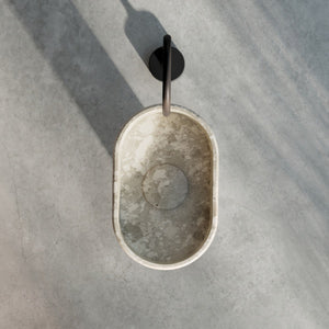 MonBlari STRATA Series luxury marble pedestal sink for modern bathroom