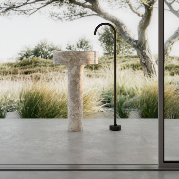 MonBlari STRATA Series marble freestanding pedestal sink