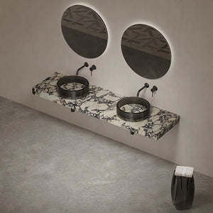 MonBlari STRATA Series marble vanity sink with transparent acrylic detail