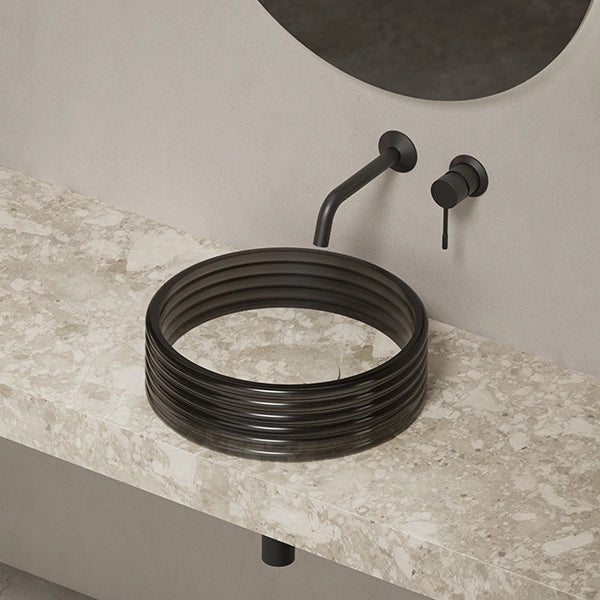 MonBlari STRATA Series marble vessel sink with acrylic outer layer