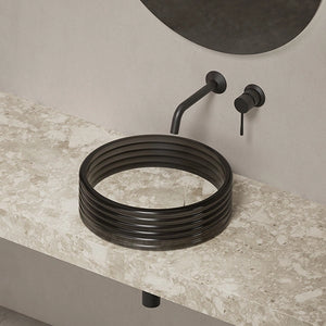 MonBlari STRATA Series marble vessel sink with acrylic outer layer