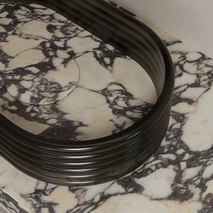 MonBlari STRATA Series marble wash basin with clear acrylic