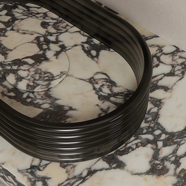 MonBlari STRATA Series marble wash basin with clear acrylic