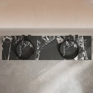 MonBlari STRATA Series modern black marble countertop sink