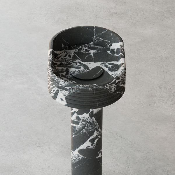MonBlari STRATA Series modern marble pedestal wash basin