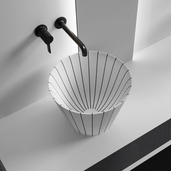 MonBlari SWING Series bowl vessel sink featuring kinetic visual tension