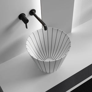 MonBlari SWING Series bowl vessel sink featuring kinetic visual tension