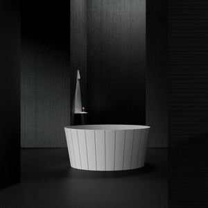 MonBlari SWING Series freestanding soaking bathtub with carved design