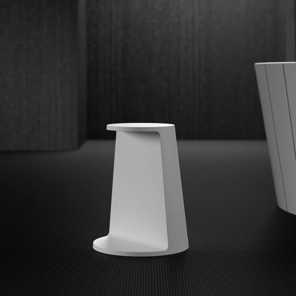 Swing Series Matte White Solid Surface Shower Stool