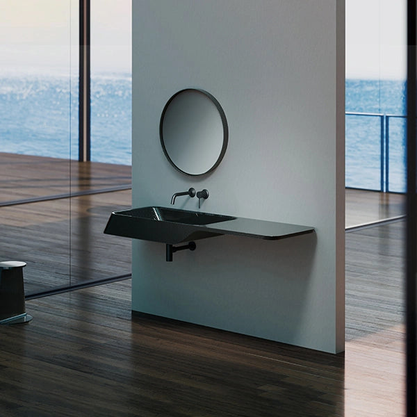 MonBlari VELA Series forged carbon fiber wall mounted sink with unique yacht-inspired silhouette