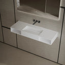 Modern rectangular wall mount sink with minimalist design
