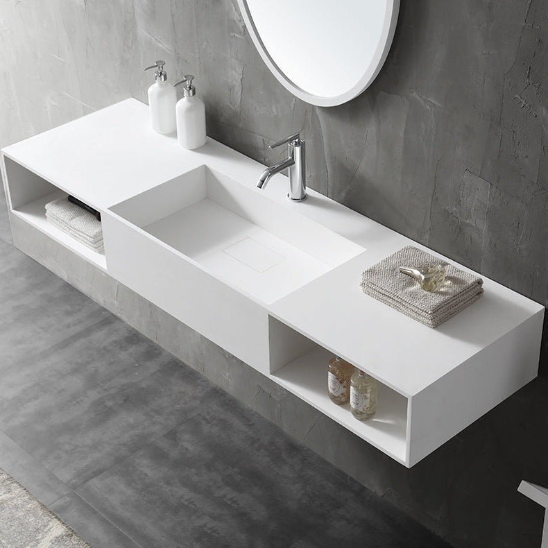 Solid Surface Vessel Sink Bathroom Wall Mount Sink