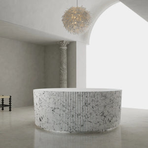 MonBlari XS Series contemporary fluted round bathroom tub