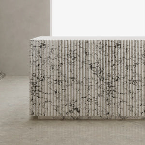 MonBlari XS Series luxury fluted rectangular soaking tub