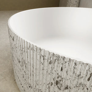 MonBlari XS Series luxury round solid surface freestanding soaking tub