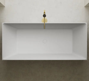 MonBlari XS Series modern fluted solid surface soaking bathtub