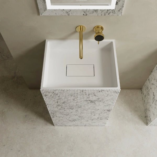 MonBlari XS Series modern freestanding bathroom pedestal sink