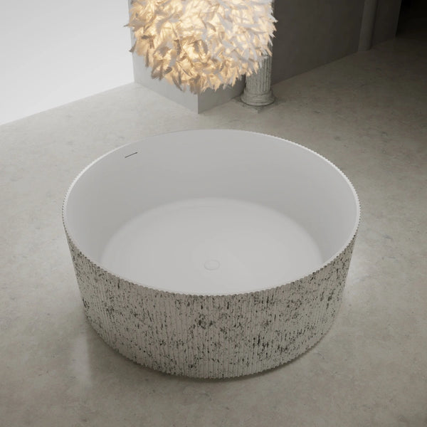 MonBlari XS Series modern round fluted freestanding bathtub