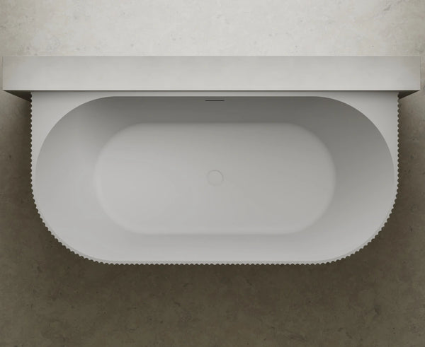 MonBlari XS Series modern wall-facing solid surface soaking tub